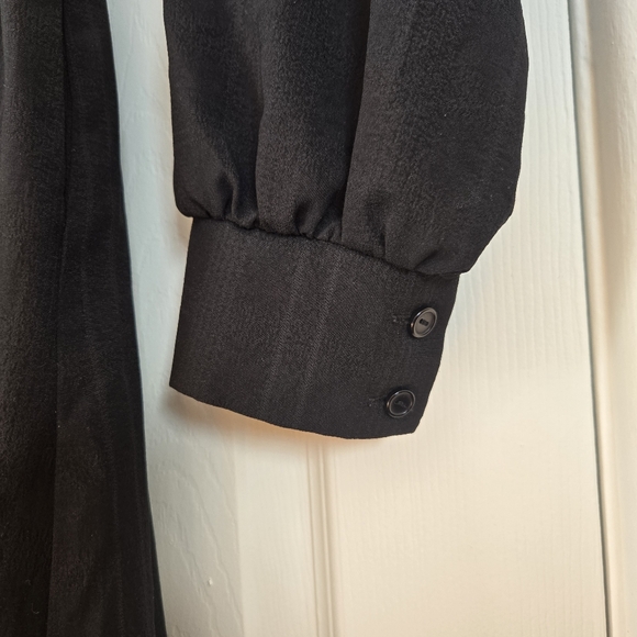 🖤 NEED Black Faux Wrap Maxi Dress Cinched Waist Pockets Size Large - Picture 8 of 17